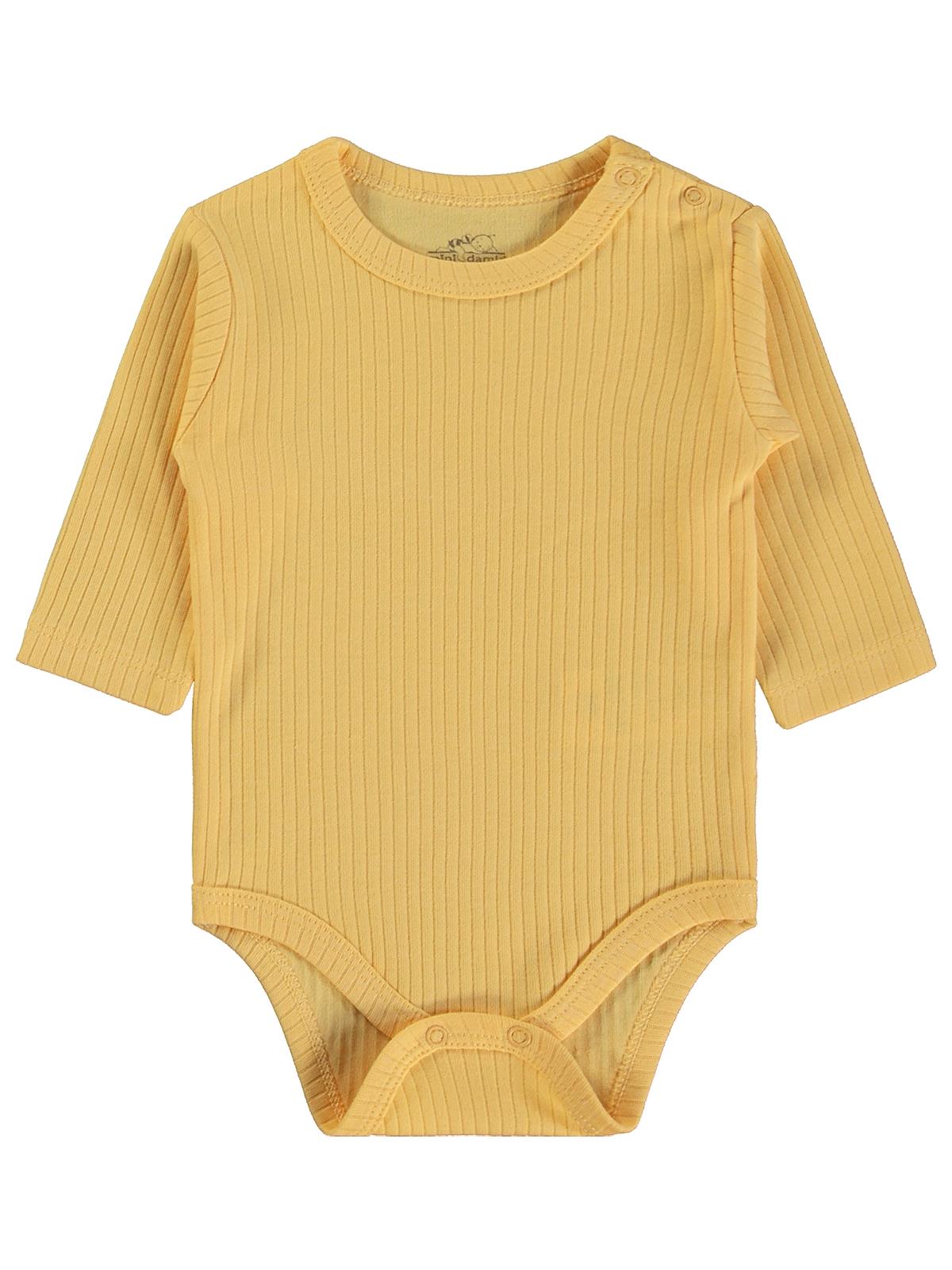 Minidamla Uzun Kol Basic 3'lü set 1-18 Ay Çıtçıtlı Badi - Sarı