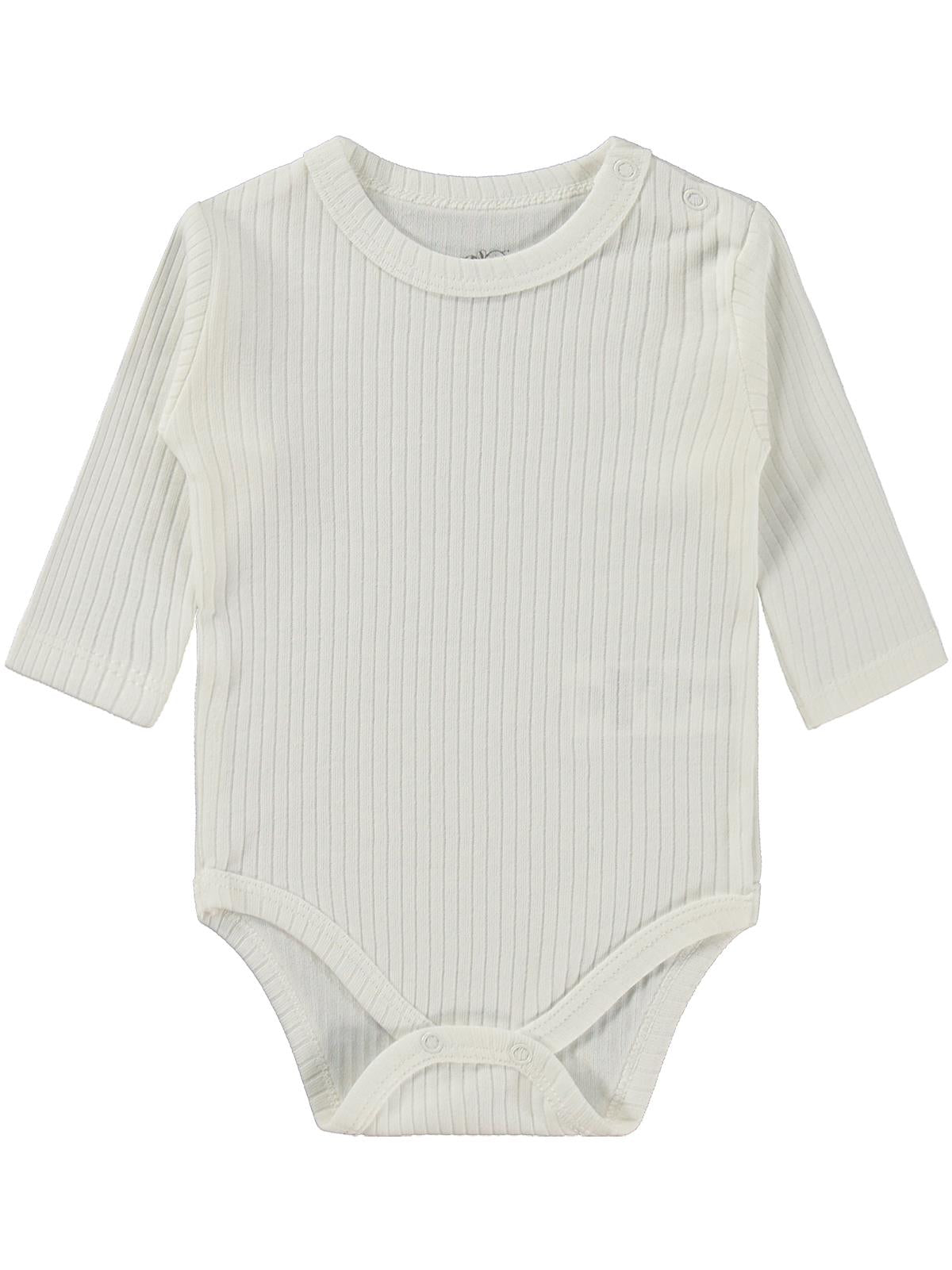 Minidamla Uzun Kol Basic 3'lü set 1-18 Ay Çıtçıtlı Badi - Mavi