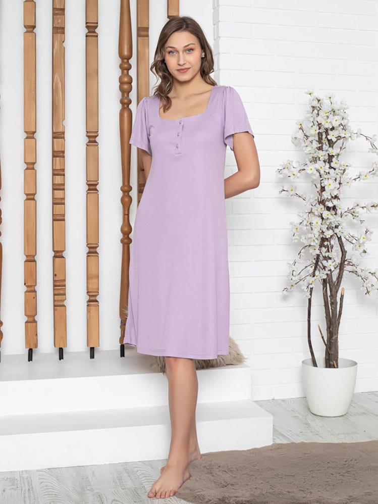 Limissi Pervazlı Atlet Yaka  Pijama Takımı - Lila