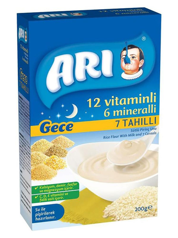 Arı 12 Vitaminli 6 Mineralli Sütlü 7 Tahıllı Pirinçli Gece 200 gr