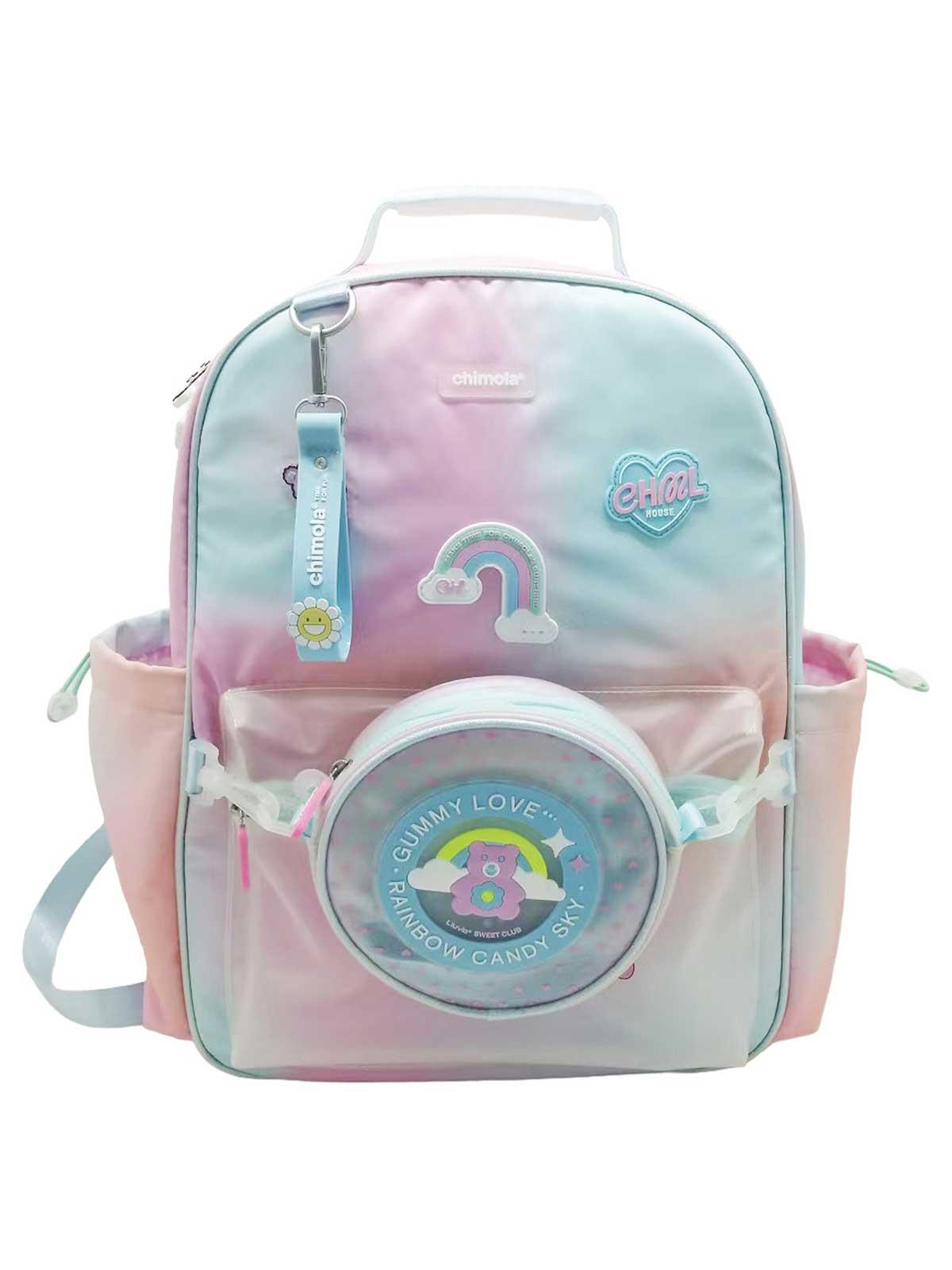 Chımola Rainbow Ayıcık Mavi-Pembe Sırt Çantası