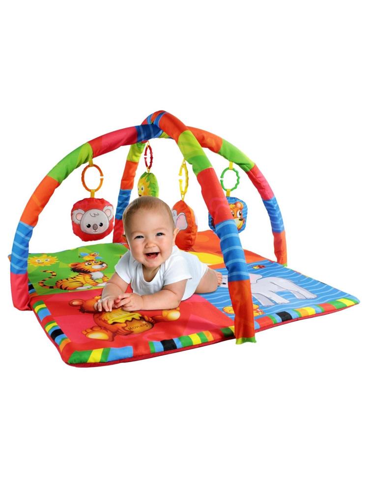 Babymol Neşeli Hayvanlar Oyuncaklı Oyun Minderi 75x75 cm - Beyaz