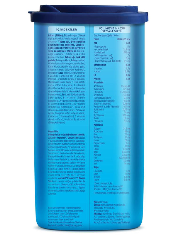 Aptamil 3 Devam Sütü 800 g 9-12 Ay Akıllı Kutu