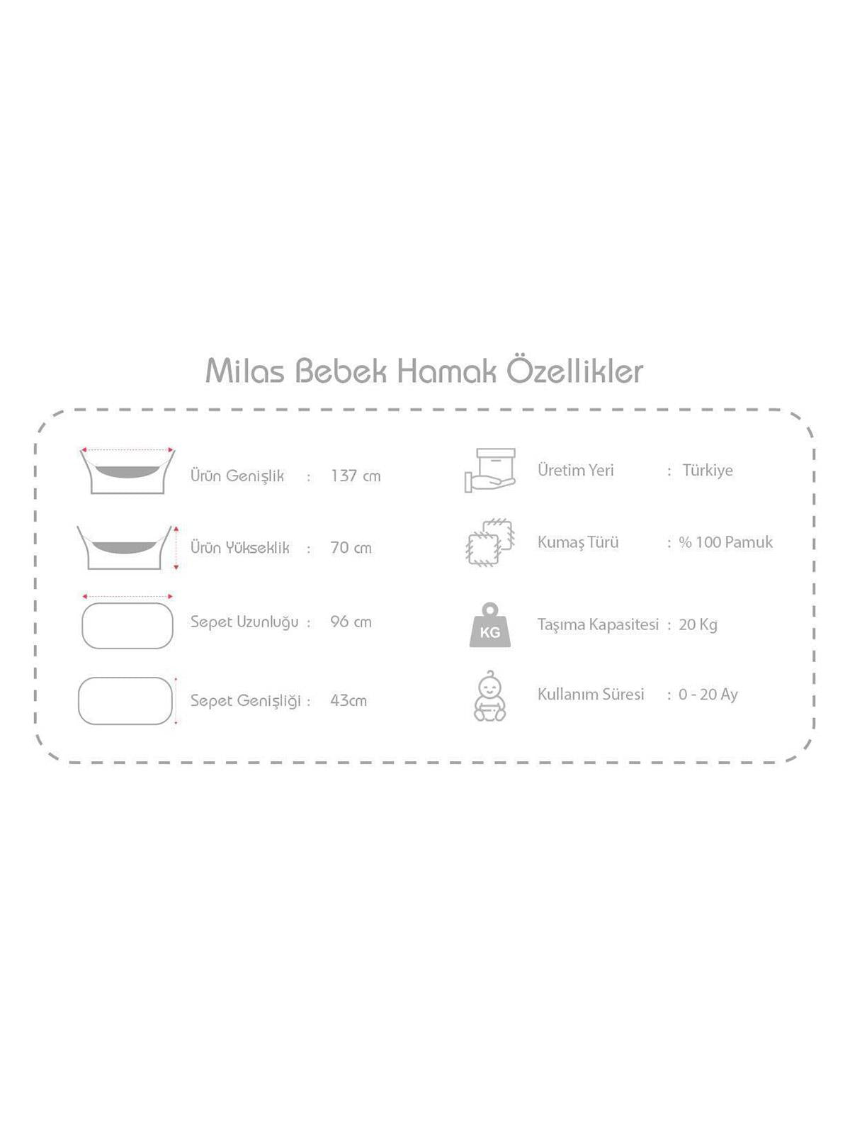 Holmen Marmaris Katlanabilir Bebek Hamağı - Gri