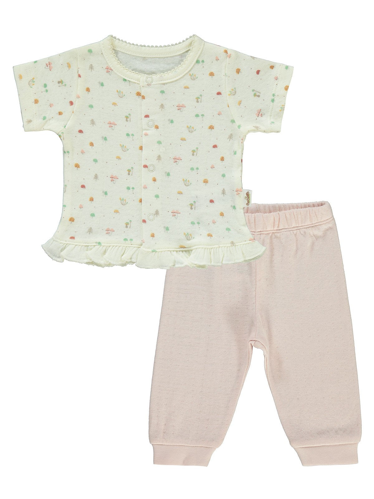 Bebetto Organic My Mushroom 1-3 Ay Pijama Takımı - Pembe
