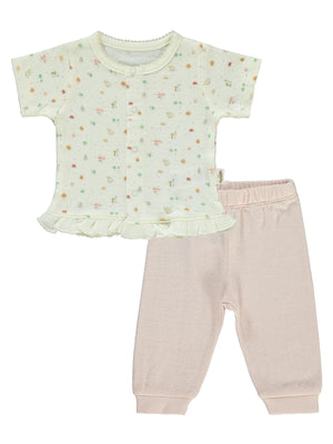 Bebetto Organic My Mushroom 1-3 Ay Pijama Takımı - Pembe