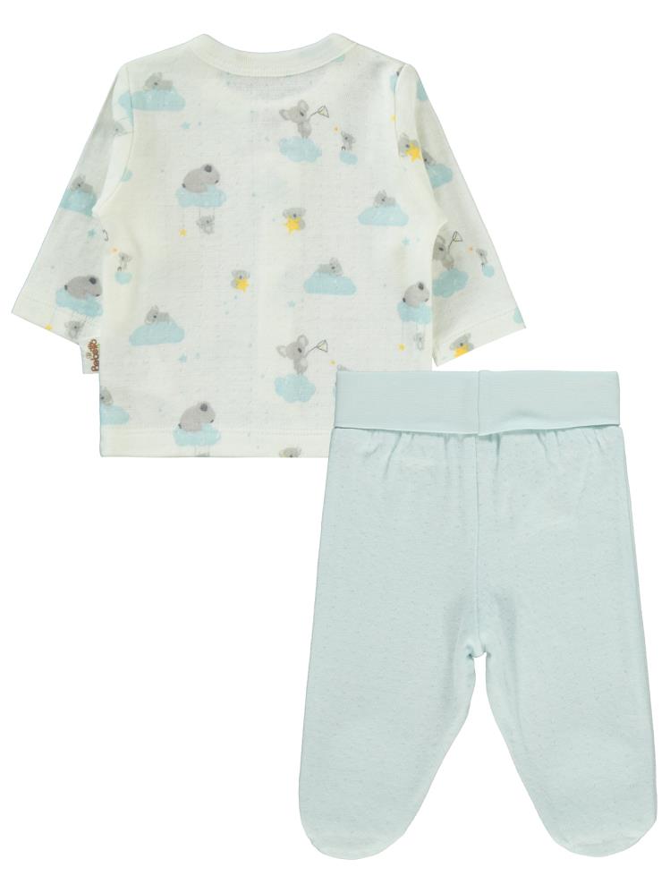 Bebetto Organic Stars and Koalas 1-6 Ay Pijama Takımı - Mavi