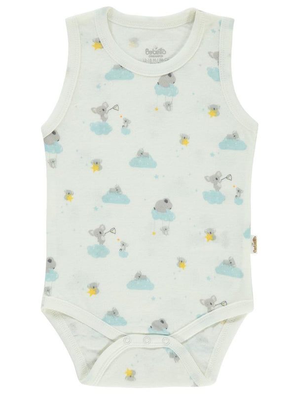 Bebetto Organic Stars and Koalas 12-24 Ay Çıtçıtlı Badi - Ekru