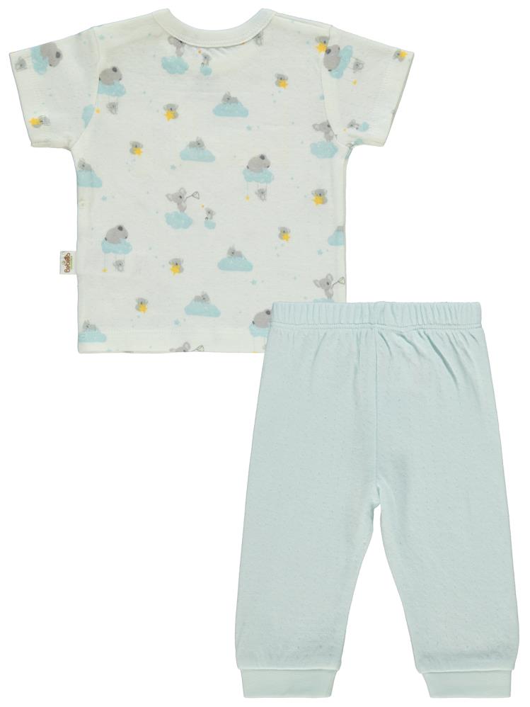 Bebetto Organic Stars and Koalas 0-24 Ay Pijama Takımı - Mavi