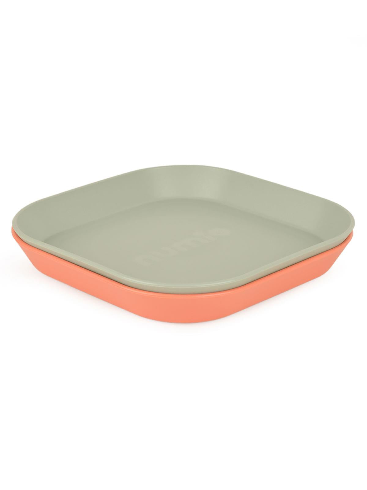 Numio 2'li PP Kare Yemek Tabağı - Yeşil