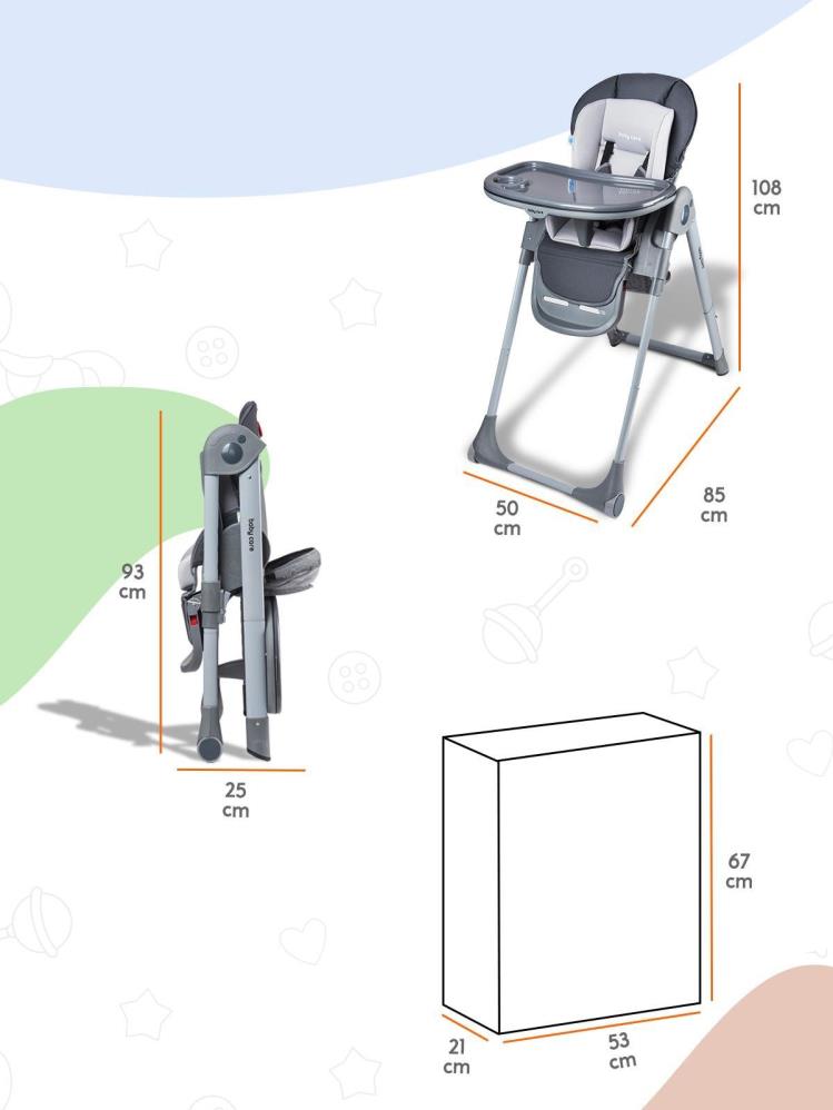 Babycare Flex Lüks Mama Sandalyesi - Gri