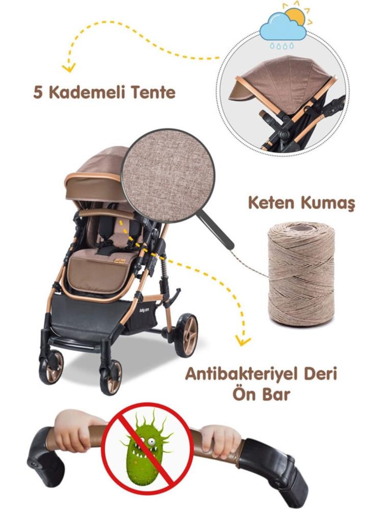 Babycare Bora Cross Travel Sistem Bebek Arabası - Kahverengi