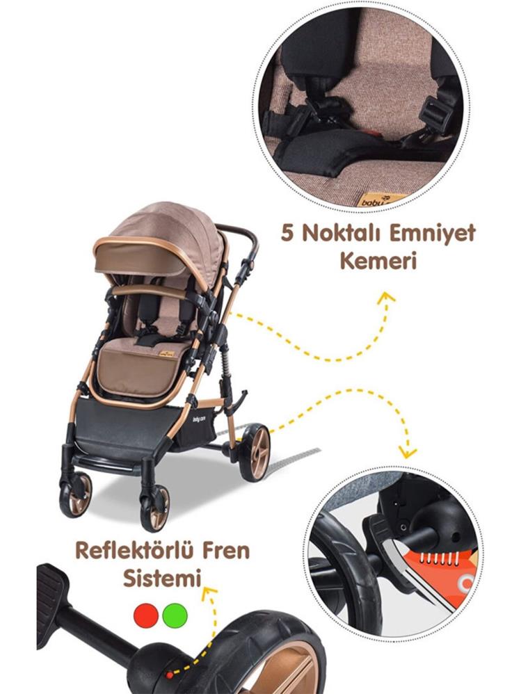 Babycare Bora Cross Travel Sistem Bebek Arabası - Kahverengi