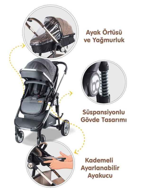 Babycare Colarado Chrome Travel Puset - Gri