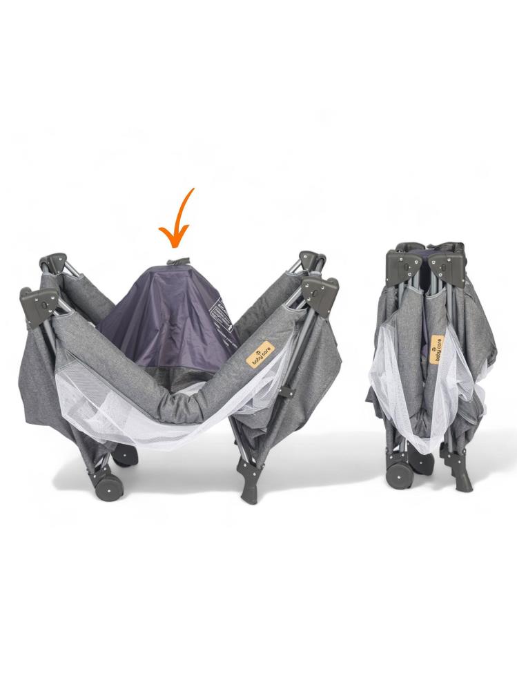 Babycare Atlantis Otomatik Anne Yanı Oyun Parkı 70x120 - Gri