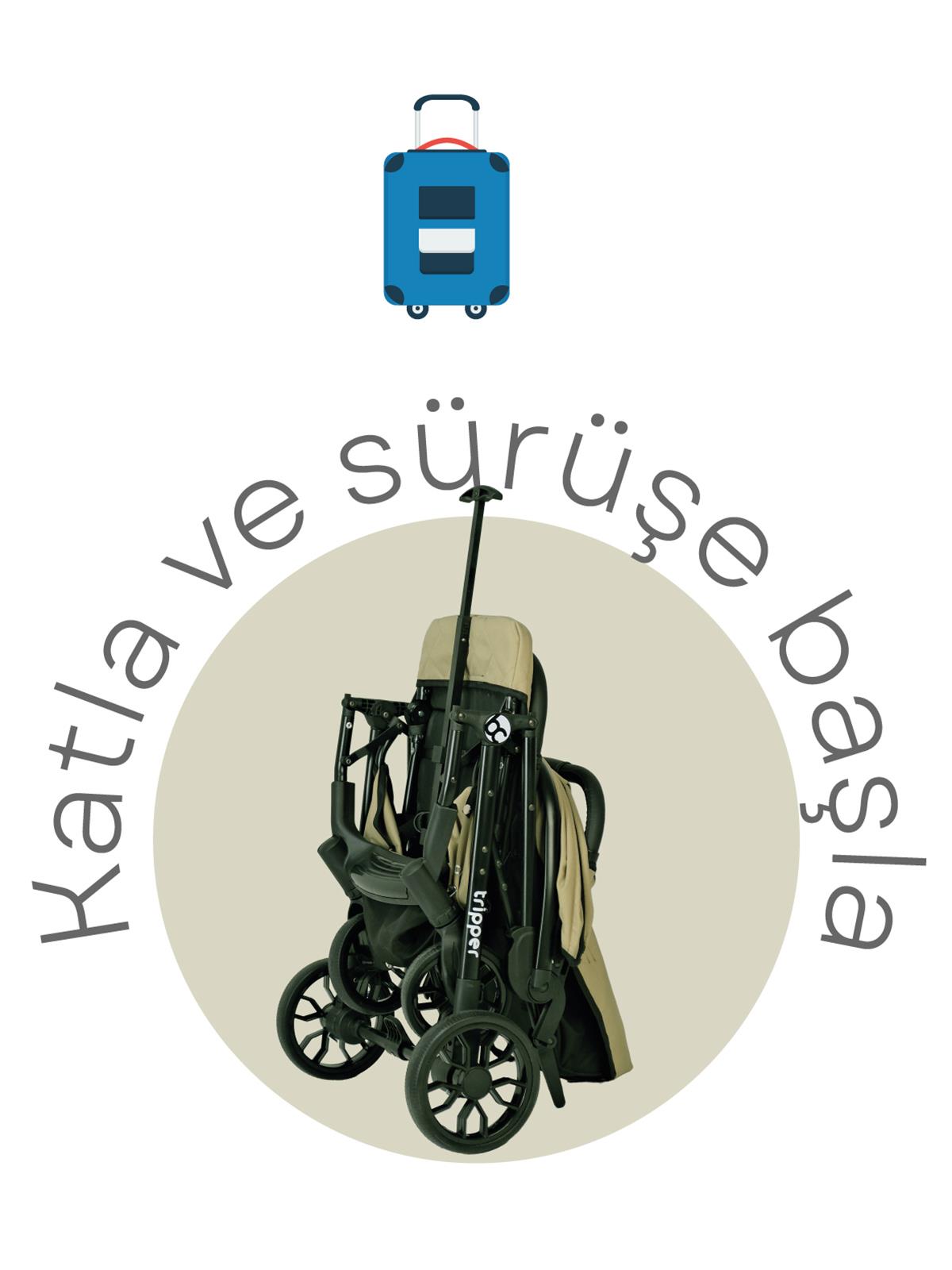 BabyCare Tripper Kabin Boy Bebek Arabası - Bej