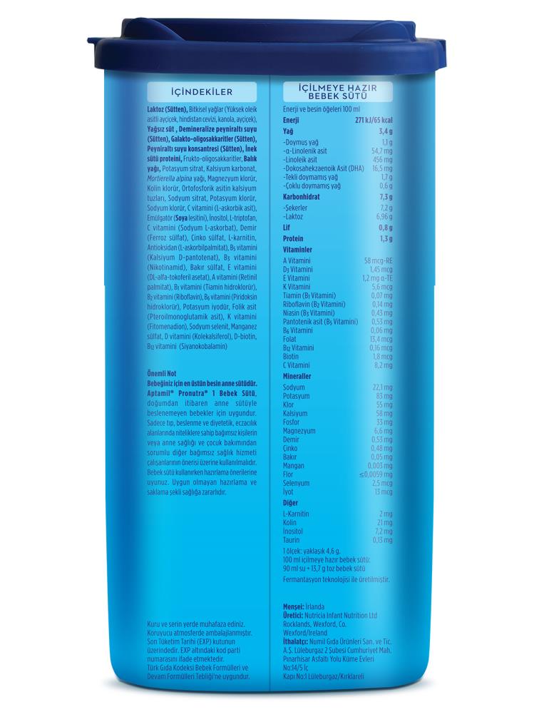 Aptamil 1 Bebek Sütü 800 g 0-6 Ay Akıllı Kutu