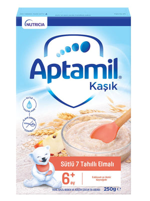 Aptamil Sütlü 7 Tahıllı Elmalı Tahıl Bazlı Kaşık Maması 250 g 6-36 Ay