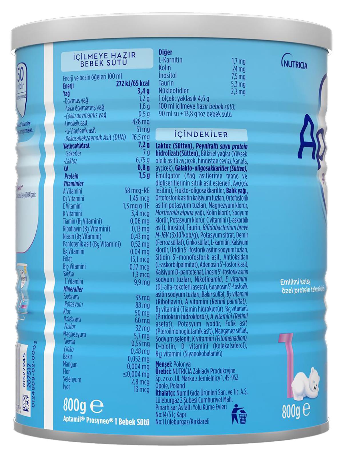 Aptamil Prosyneo 1 800 G Bebek Sütü