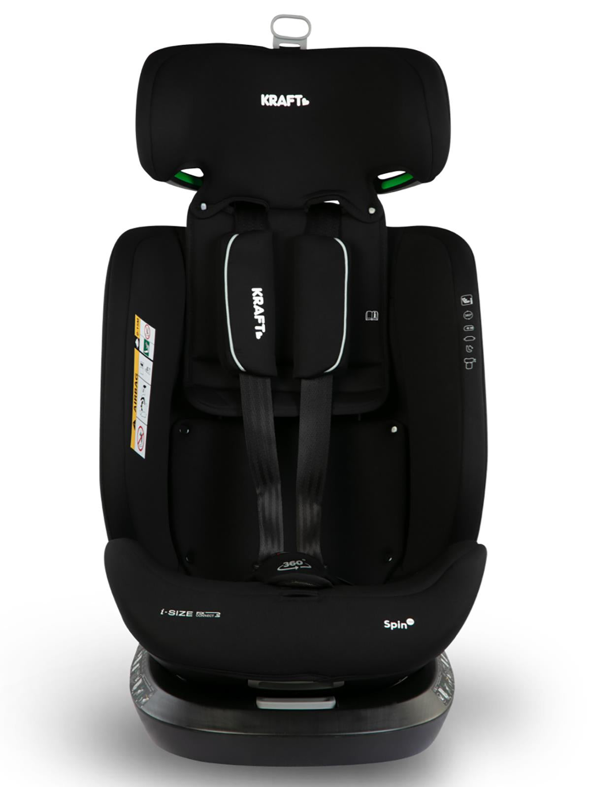 Kraft Spin I-Size Oto Koltuğu 0-36 Kg - Siyah