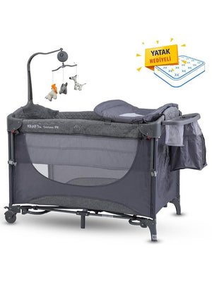 Kraft Denver PR 63x105 Anne Yanı Oyun Parkı (Yatak Hediyeli) - Gri