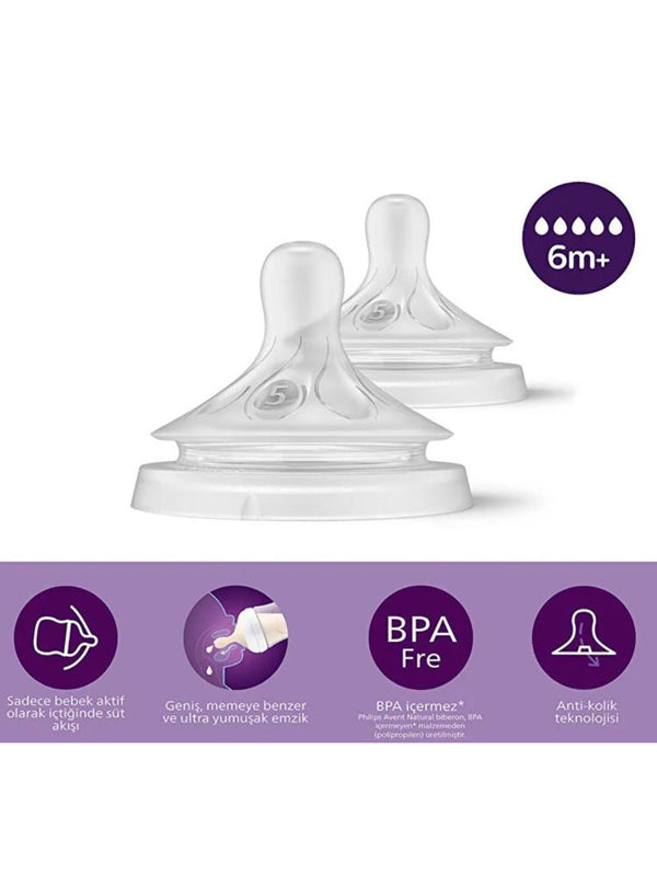 Philips Avent Natural Response 2'li Biberon Emziği5 Numara6+ AyDoğal Tepkili Biberon Emziği