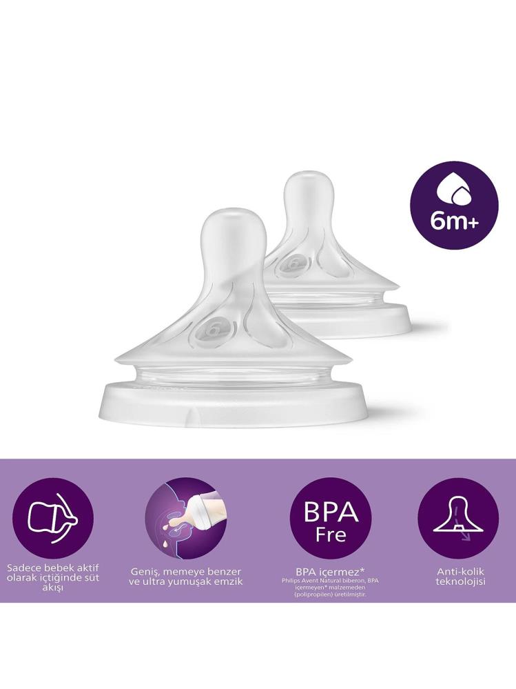 Philips Avent Natural Response 2'li Biberon Emziği6 Numara6+ AyDoğal Tepkili Biberon Emziği