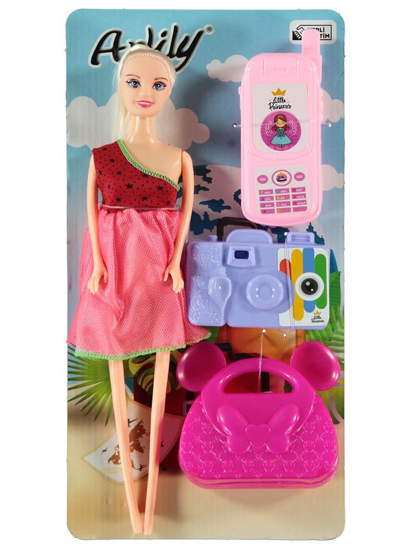 Anlily Poşette Telefonlu Fotoğraf Makineli Bebek