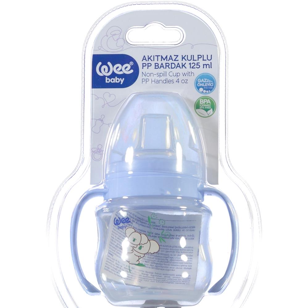 Wee Baby Antıkolok Akıtmaz Kuplı Bardak 125 cc - Mavi