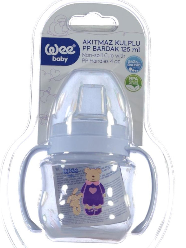 Wee Baby Antıkolok Akıtmaz Kuplı Bardak 125 cc - Mavi