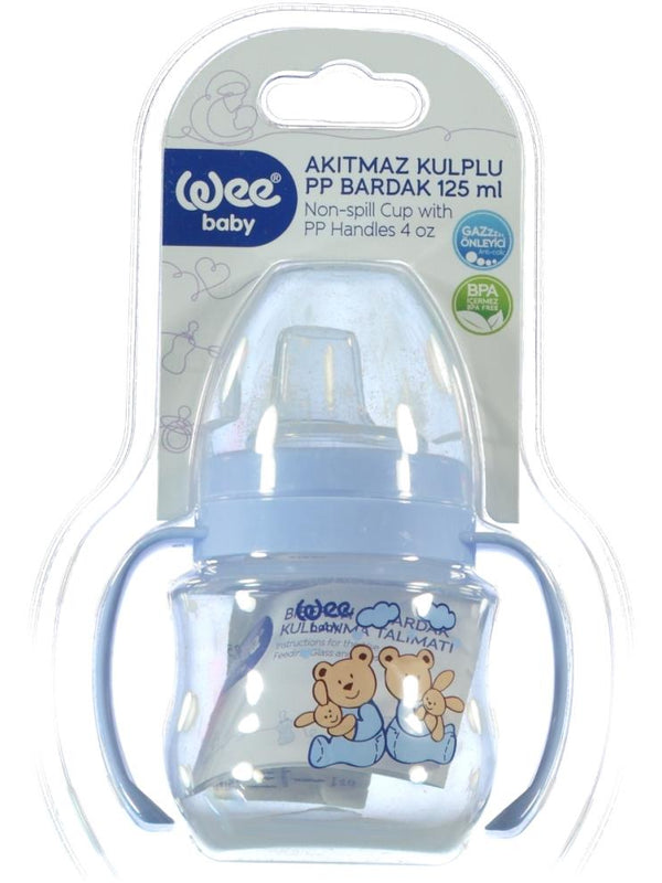 Wee Baby Antıkolok Akıtmaz Kuplı Bardak 125 cc - Mavi