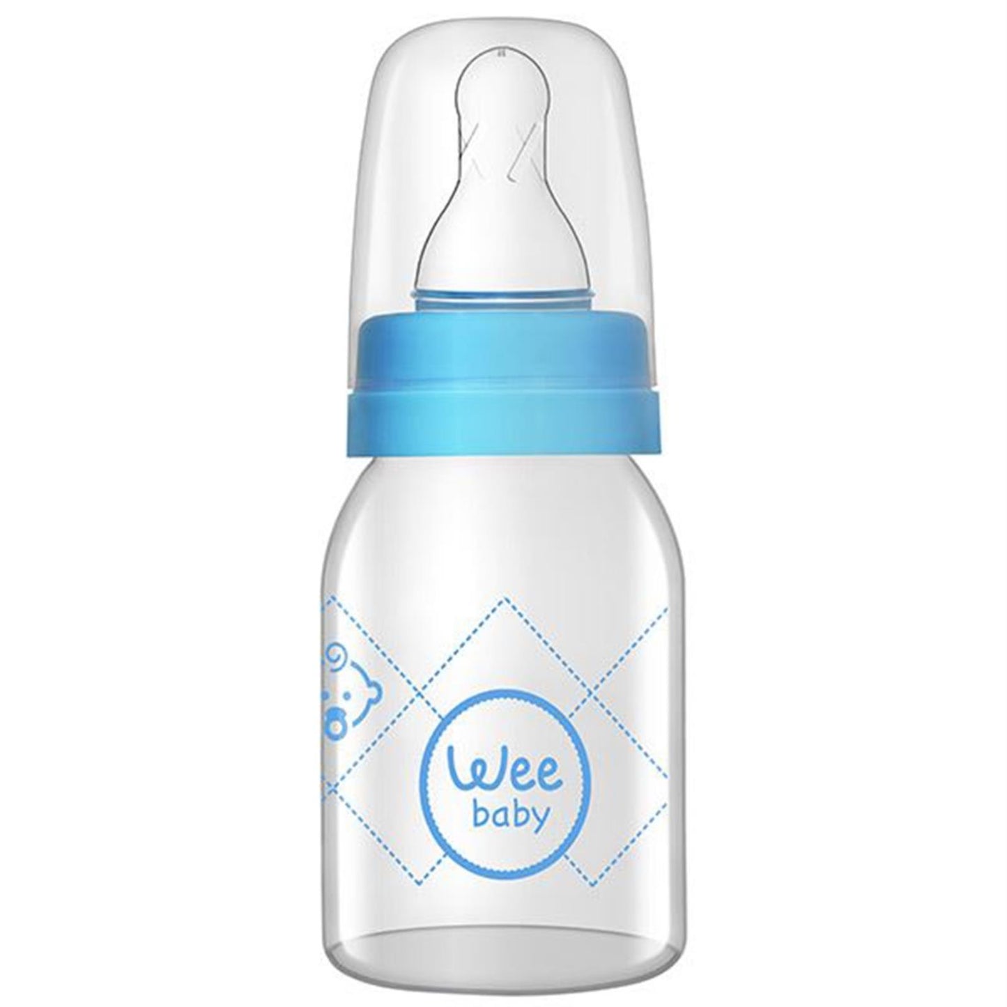 Wee Baby Sılıkon Klasık Kıraz Uclu Cam Bıberon 125 ml - Mavi