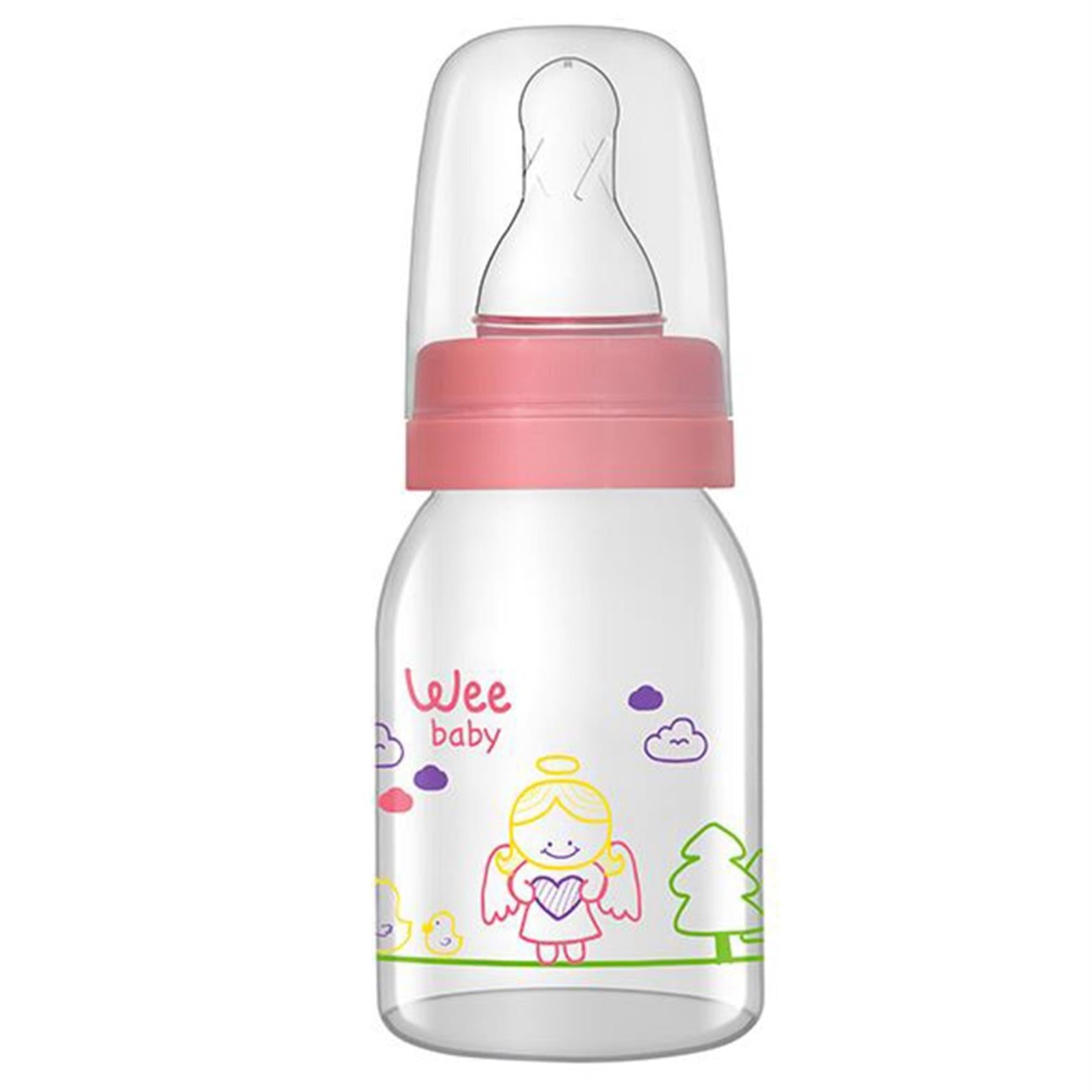 Wee Sılıkon Klasık Kıraz Uclu Cam Bıberon 125 ml - Pembe