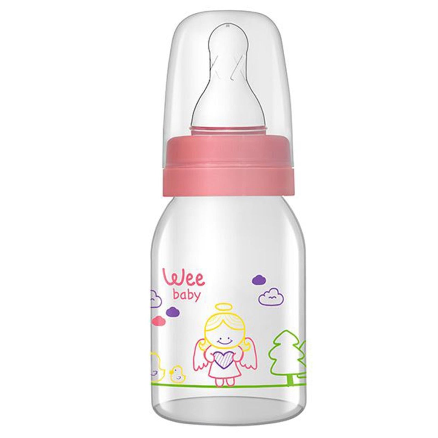 Wee Sılıkon Klasık Kıraz Uclu Cam Bıberon 125 ml - Pembe