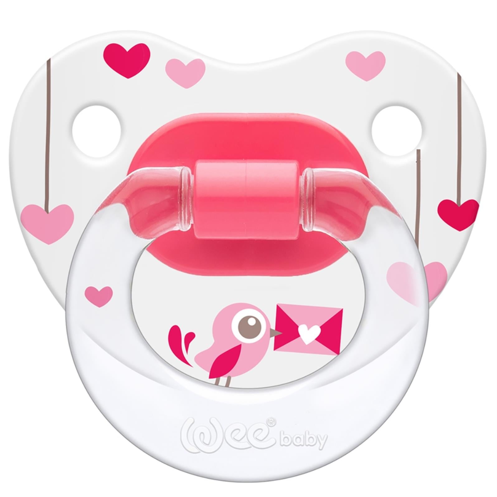 Wee Baby Silikon Damaklı Emzik 6-18 Ay - Fusya