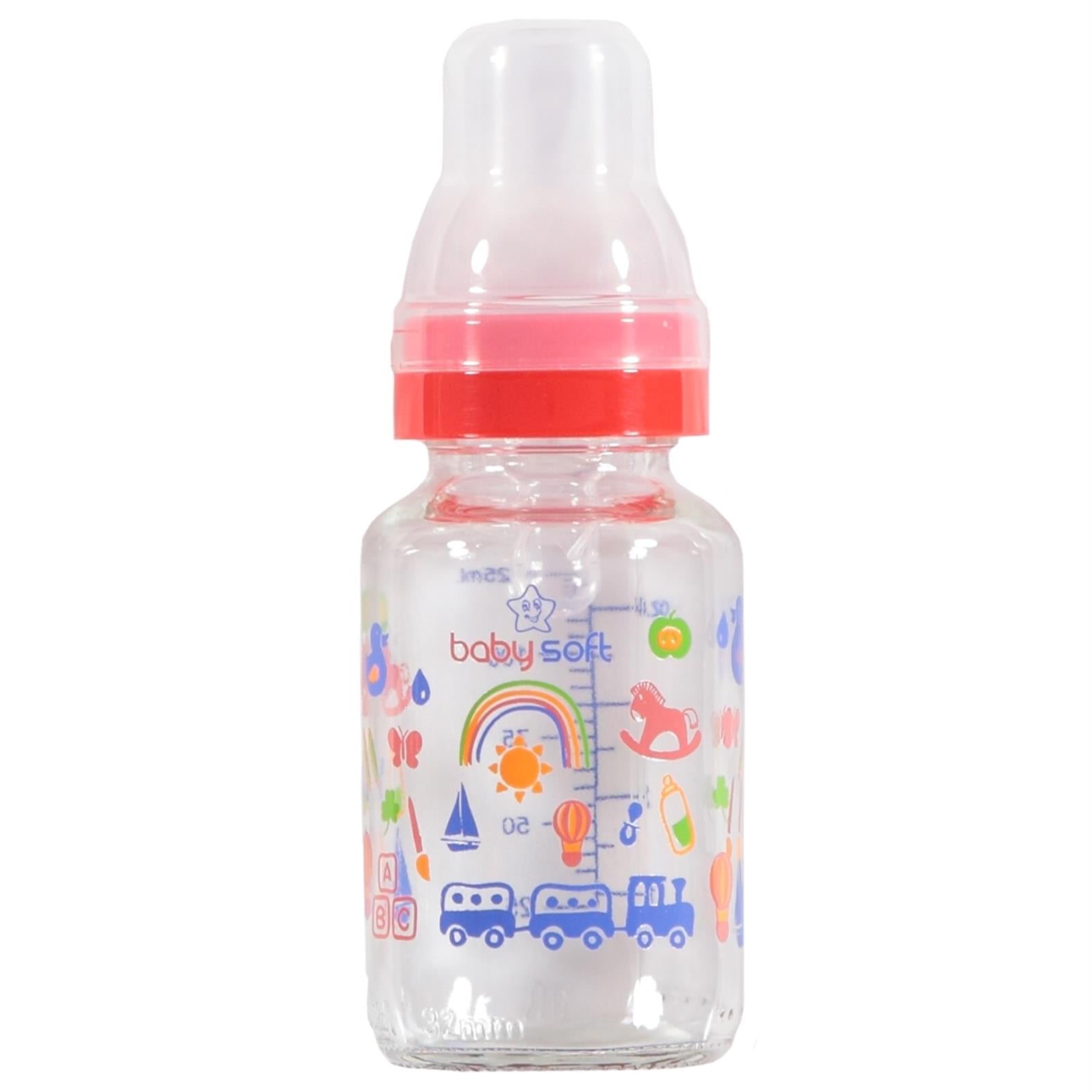 Baby Soft 125 Cc Cam Bıberon - Kırmızı