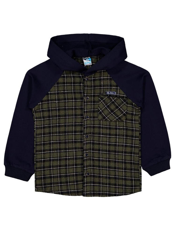 Timo U/K Erkek Ekose 6-9 Yaş Gömlek - Haki