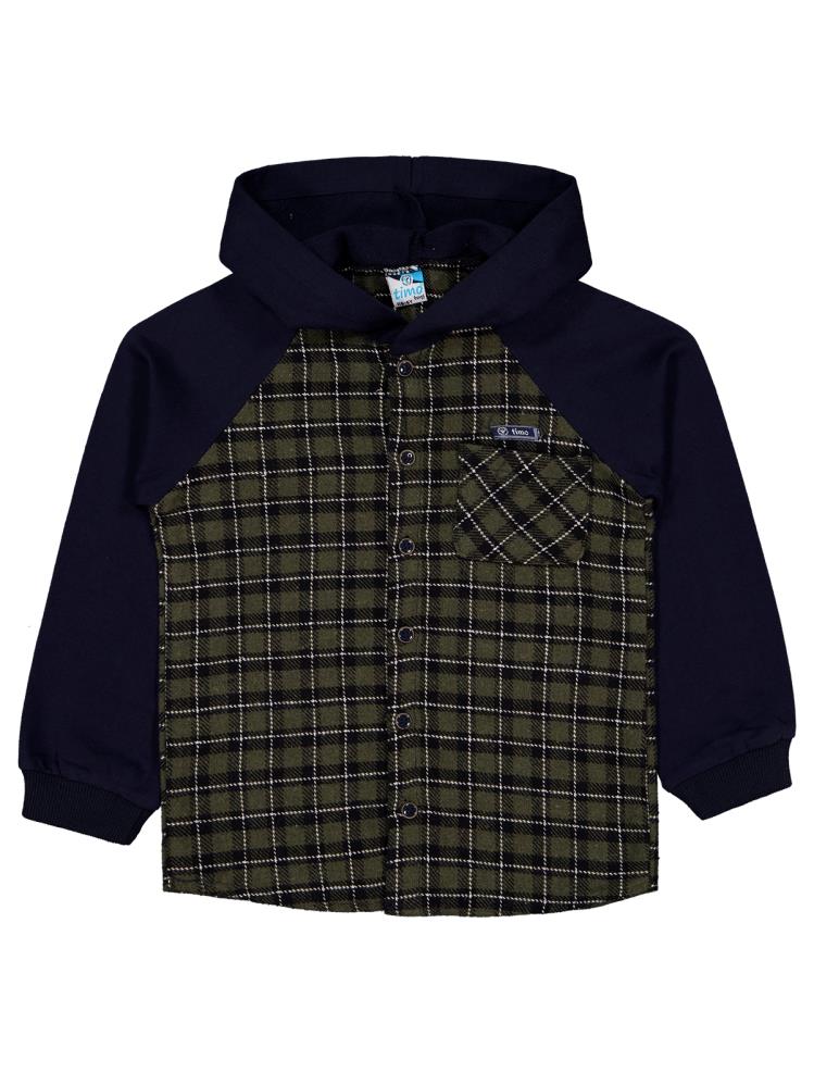 Timo U/K Erkek Ekose 6-9 Yaş Gömlek - Haki