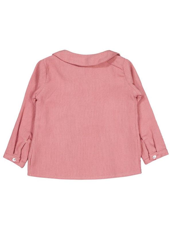 Timo U/K Kız Nervürlü Şönil 1-18 Ay Gömlek - Pudra