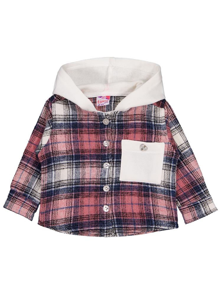 Timo U/K Kız Ekose 6-24 Ay Gömlek - Pudra