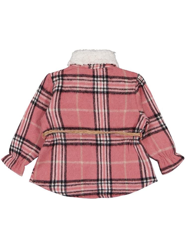 Timo U/K Ekose Kız 1-18 Ay Elbise - Pudra