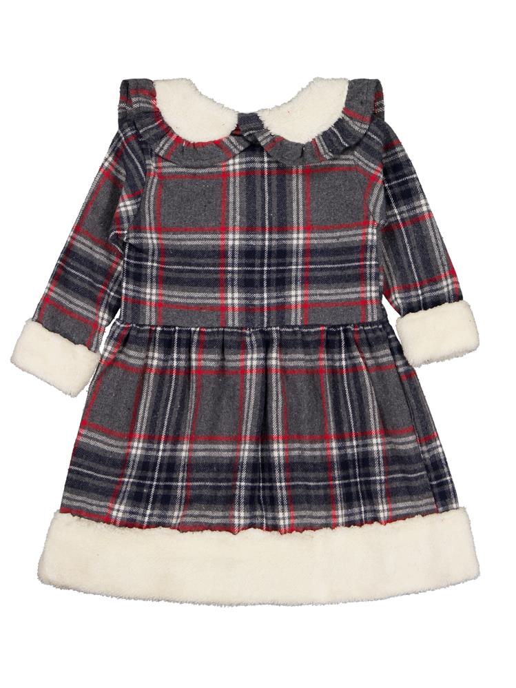 Timo U/K Kız Ekose 1-18 Ay  Elbise - Gri