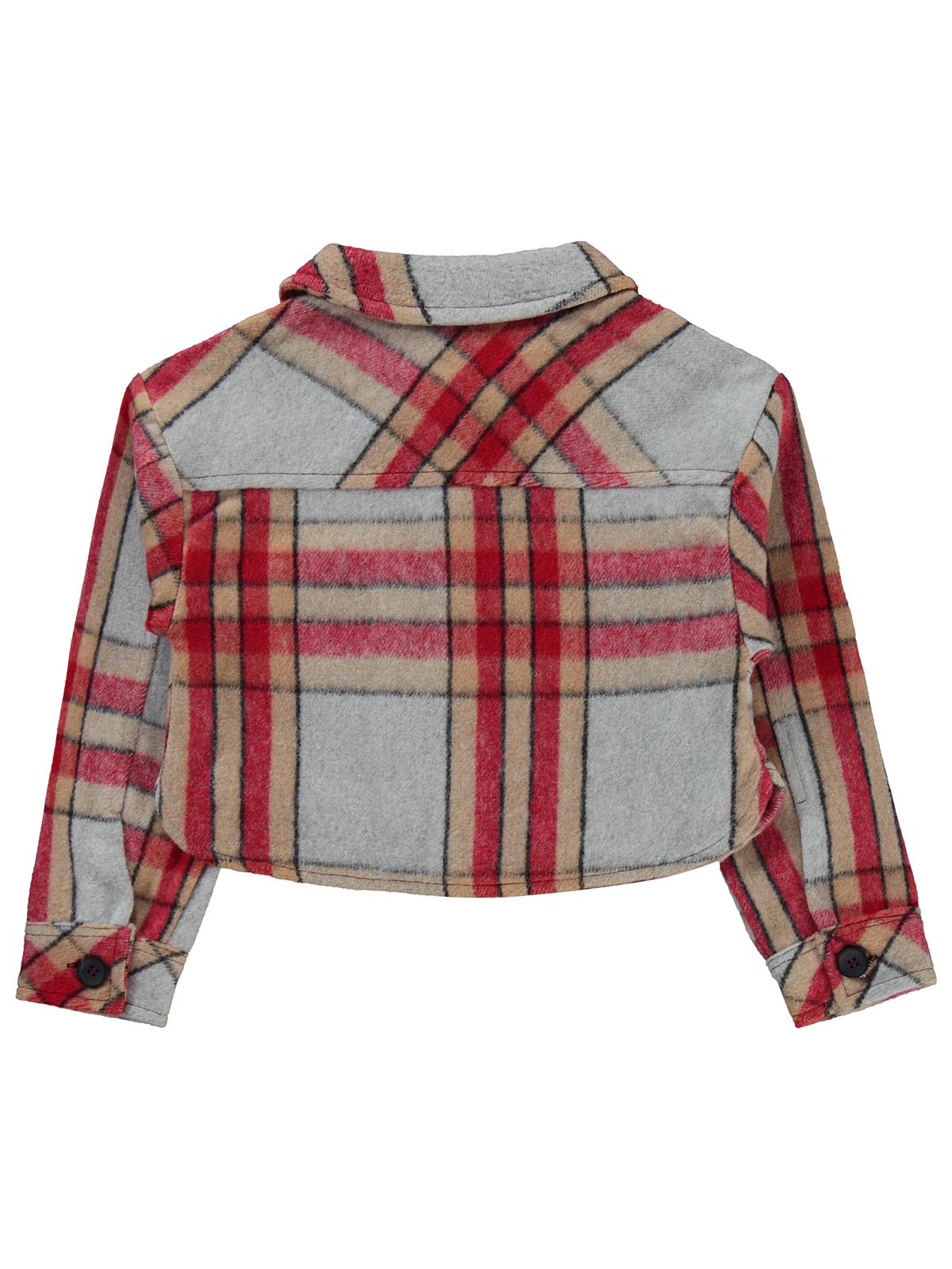 Timo Ekose Kapaklı Cepli Kız 6-9 Ceket - Gri