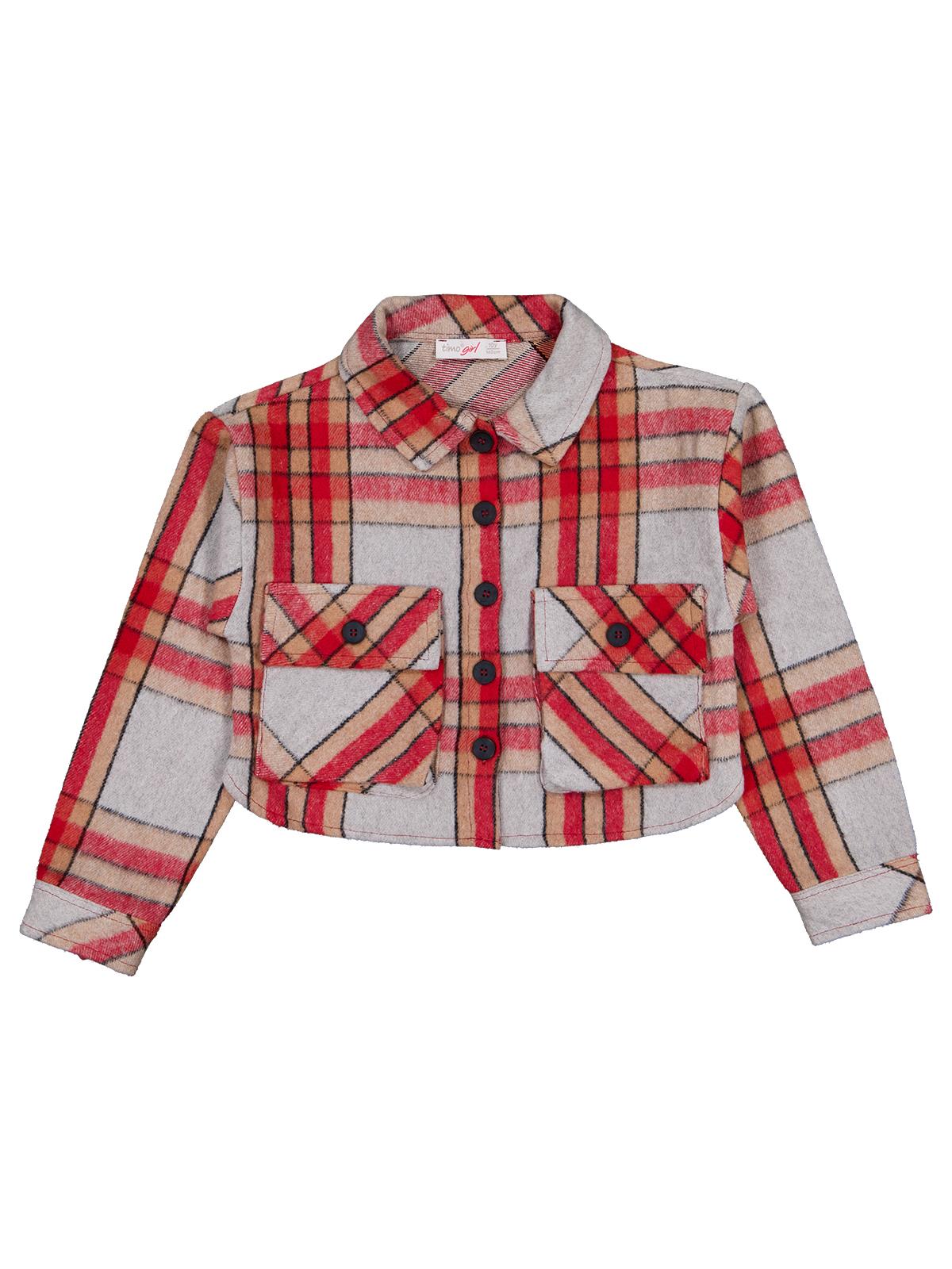 Timo Ekose Kapaklı Cepli Kız 10-13 Yaş Ceket - Gri