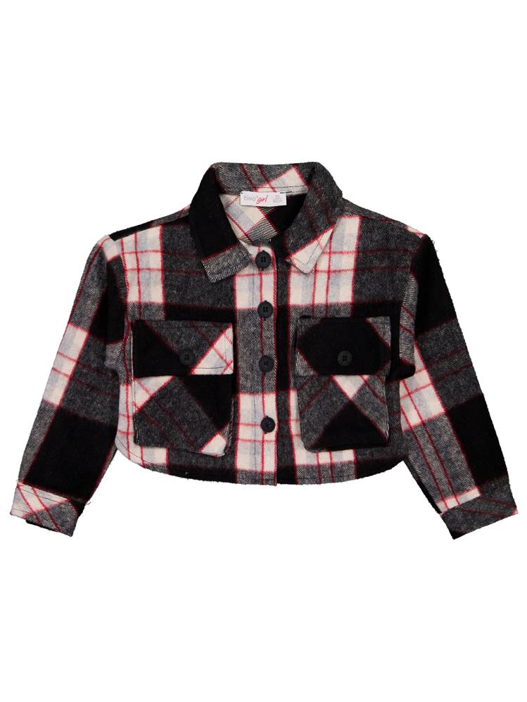 Timo Ekose Kapaklı Cepli Kız 6-9 Ceket - Siyah