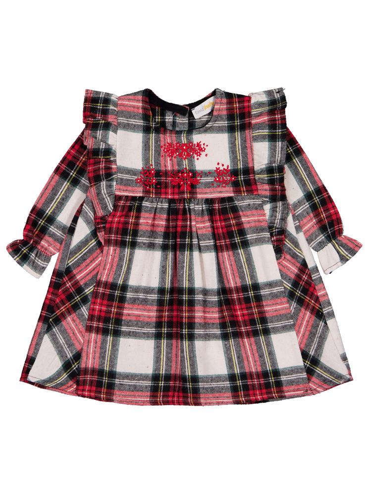 Timo Ekose Nakışlı 1-18 Ay Elbise - Kırmızı