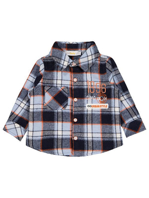 Timo Ekoseli Yazýlý 6-24 Ay Gömlek - Mavi