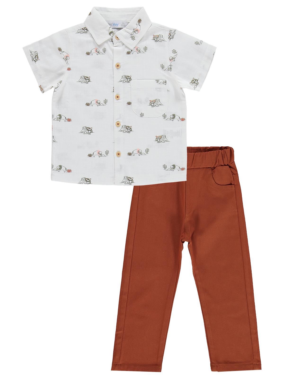 Zeyneva Timo Erkek Kuzu Desenli Takım - Haki