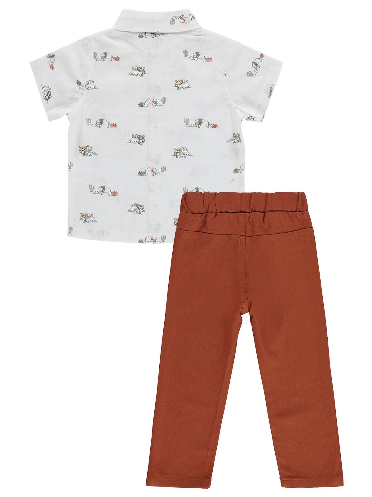 Zeyneva Timo Erkek Kuzu Desenli Takım - Haki