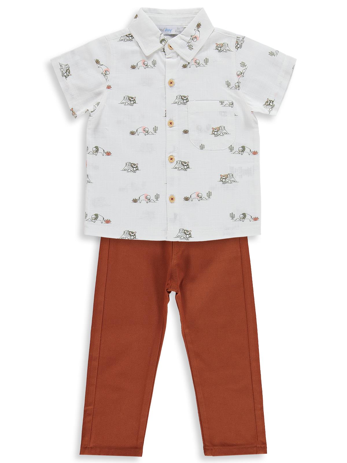 Zeyneva Timo Erkek Kuzu Desenli Takım - Haki